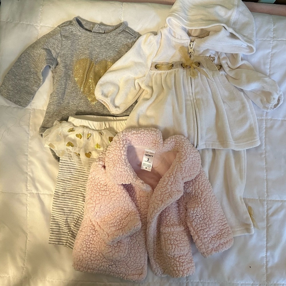 Bundle of 0-3 Month Baby Clothes Warm Carters Lot